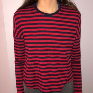 garage red and blue striped long sleeve